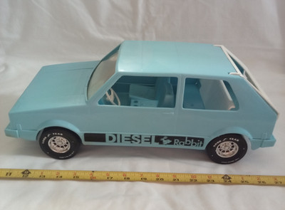 1970s Processed Plastic  co. VW VOLKSWAGEN RABBIT DIESEL LIGHT BLUE Toy Car RARE