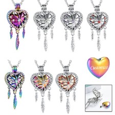 Dreamcather Heart Urn Pendant Memory Necklace for Ashes Memorial Jewelry Gift