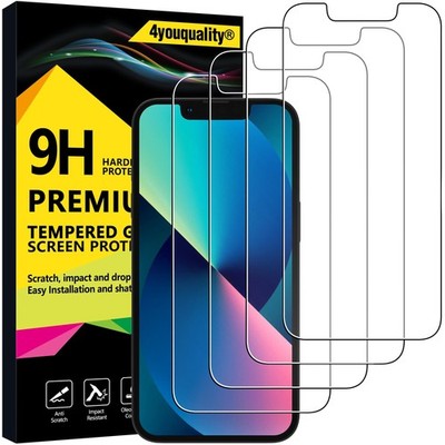 4youquality [4er Pack Displayschutzfolie für iPhone 16e, iPhone 14, iPhone 13 & 13