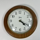Abbey Vintage Wall Clock - made in England Wood Wooden Brown & Gold Round 21cm