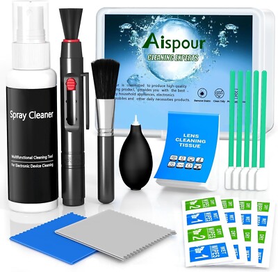 Kit de limpieza de lentes de cámara, kit de limpieza de cámara 10 en 1, limpiado