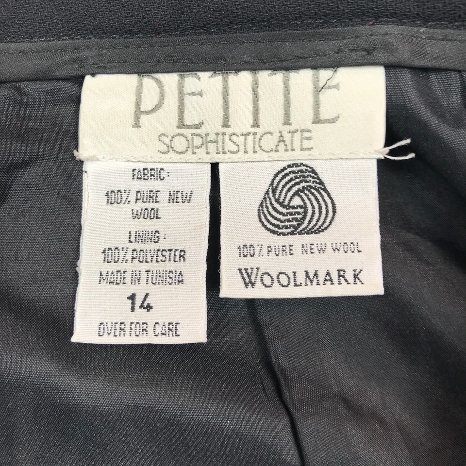 Falda De Colección Para Mujer 14 Pequeñas Lana Negra Sofisticada Imitación Envoltura AGUJEROS de Negocios Foto 2 de 4