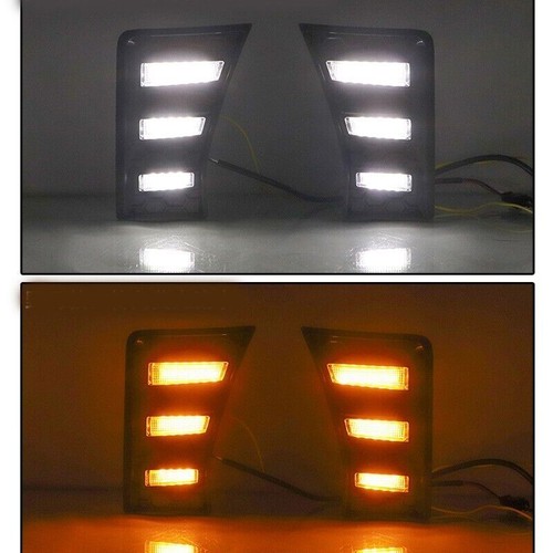 4pcs LED Daytime Running Light Turn Indicator Fog Lamp Bumper For Toyota Sequoia - Picture 5 of 9