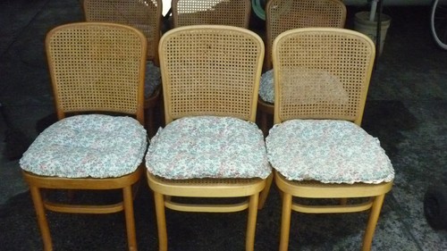 6 Bentwood Rattan Cane Dining Chairs. - Picture 4 of 13