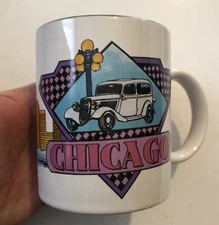 Vintage Sears Tower Car Chicago White Colored Coffee Cup GS1D24