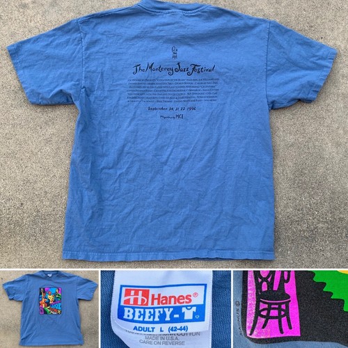 Camiseta De Colección Monterey Jazz Festival 96 Años 90 Años 90 Hecha en EE. UU. Adulto L 42-44 - Imagen 2 de 12