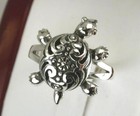 Ring size 8 style# r0604 Awesome Sterling Silver Movable Turtle