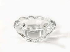 Daum France Vintage Crystal Open Salt Cellar Bowl 1950's Signed 2.75" W  2