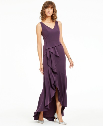 Adrianna Papell Crepe Cascade Gown Orig 
