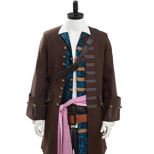 2017 Pirates of the Caribbean Captain Jack Sparrow Cosplay New Pirates Costume - Bild 8 von 12