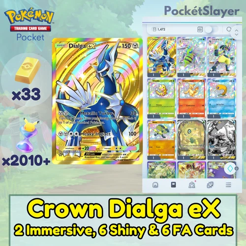 Pokemon TCG (Trading Card Game) Pocket Crown Dialga eX | 2010+ Pack Hourglass