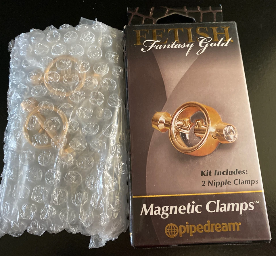 Abrazaderas magnéticas Fetish Fantasy doradas nuevas en caja Foto 3 de 3