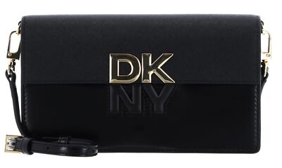 DKNY Echo Clutch Umhängetasche Handtasche Clutch Tasche Blk / Gold schwarz Neu