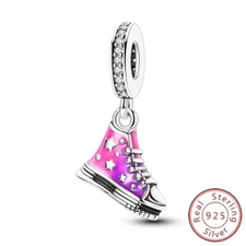 MULA Solid 925 Sterling Silver DIY Charm Enamel Shoes Dangle For Women Bracelet