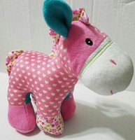 Baby Beverly Hills Girls Rattle Stuffed Plush Pink & Teal Horse W Floral Accents Baby Beverly Hills Girls Rattle Stuffed Plush Pink & Teal Horse W Floral Accents