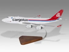 Boeing 747- 400F Cargolux Airlines Desk Wood Airplane Model Small Scale 1/200