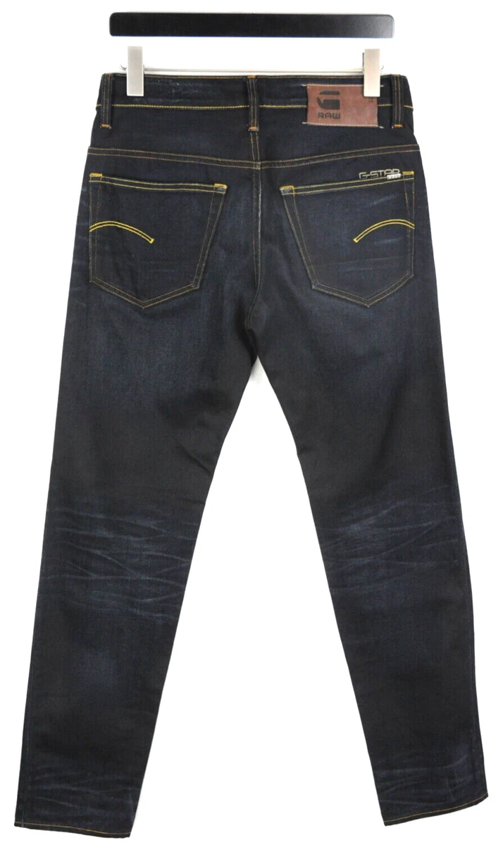 G STAR RAW 3301 Low Tapered Jeans Mens W31 L34 Slim Faded Blue eBay