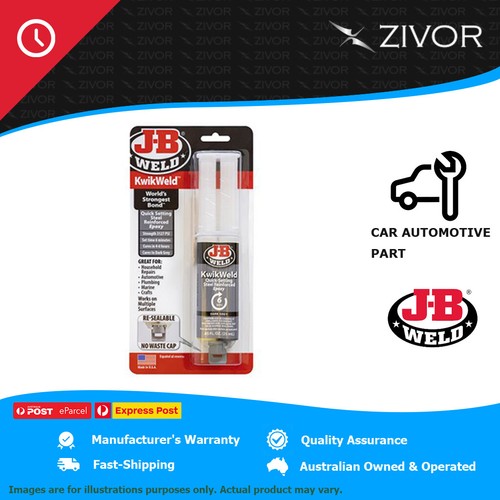 Colle époxy Rapide J-B Weld Kwik - Soudure à L'acier Renforcée, Réglage Rapide, Pour Réparations Métal Et Plus