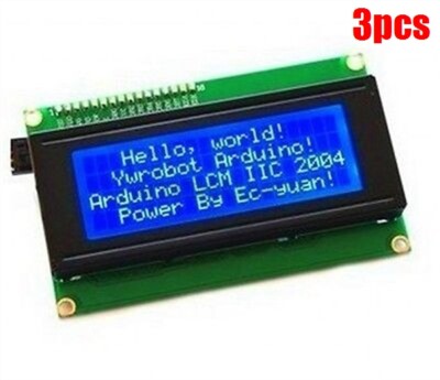 3Pcs For Arduino Display Blue Serial IIC/I2C/TWI 2004 204 20X4 Character Lcd pm