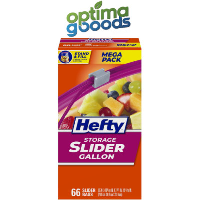 Food Bag Hefty Slider Storage Bags Gallon Size 66 Count. Free Shipping