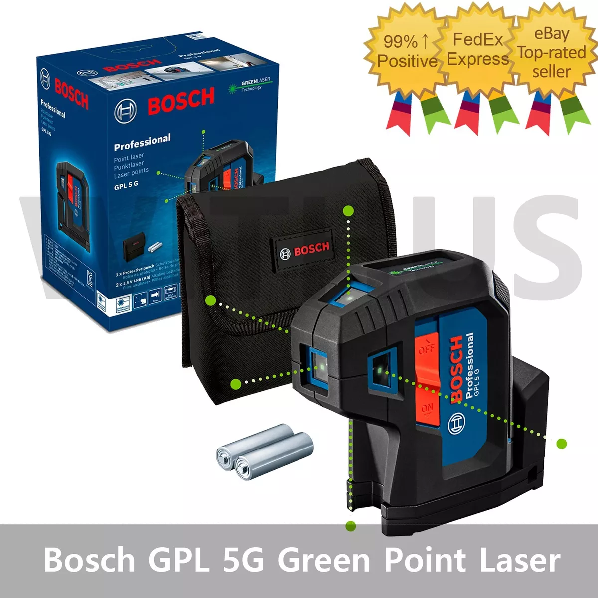 5 point online laser level green