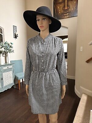 Charles Henry Dress Sz. S Womens Black Gingham Henley Long Charles Henry Dress Sz. S Womens Black Gingham Henley Long