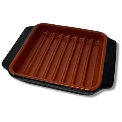TooCook Grill Me piastra quadrata in Terracotta per Cucina Naturale Senza Grassi