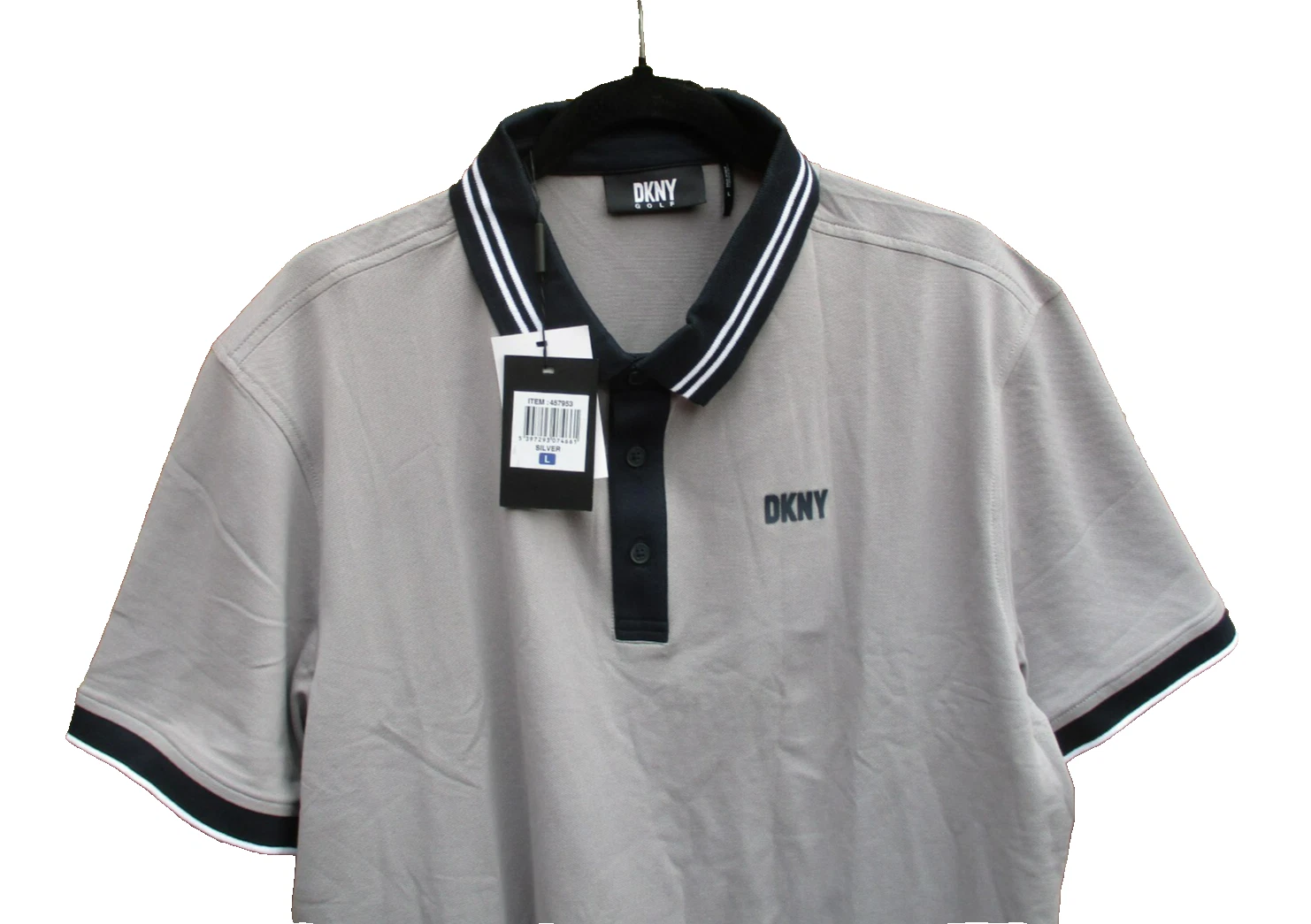 Mens DKNY Golf Polo Shirt Lightweight Short Sleeve Silver Large 44" Chest BNWTs
Opens in a new windo