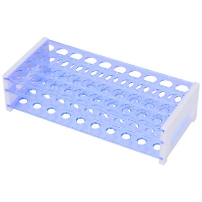 3-Tier Plastic Test Tube Rack Detachable Blue 40-Place Holder for 45/64''