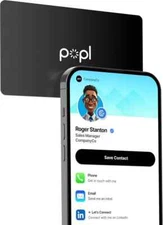 Popl Digital Business Card - Smart NFC Networking - Tap to Share - Black 