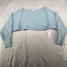 Wild Fable Women's Size XL Cropped Open Front Cardigan Blue
