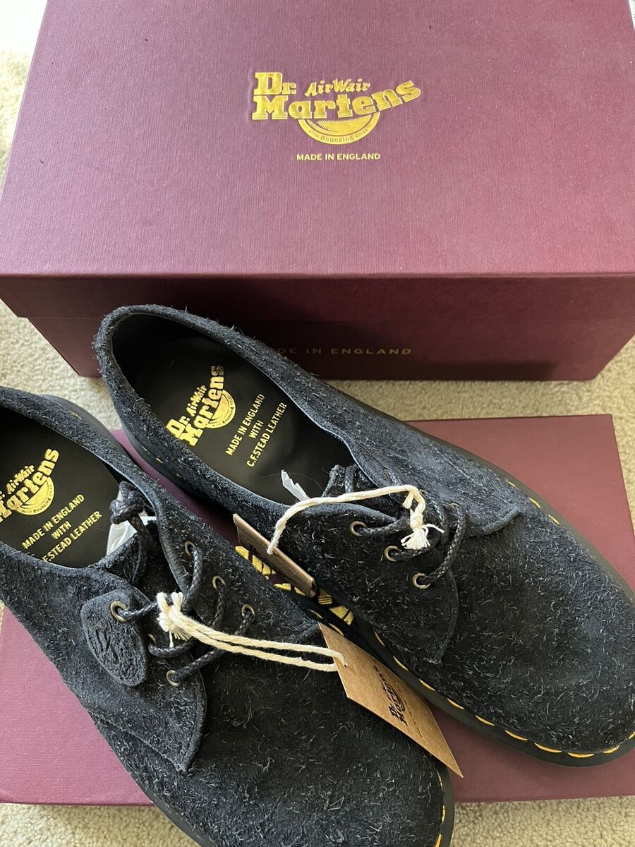 Dr. Martens 1461 BEX Suede Men's Oxford in Black Tufted made Dr. Martens 1461 BEX Suede Men's Oxford in Black Tufted made