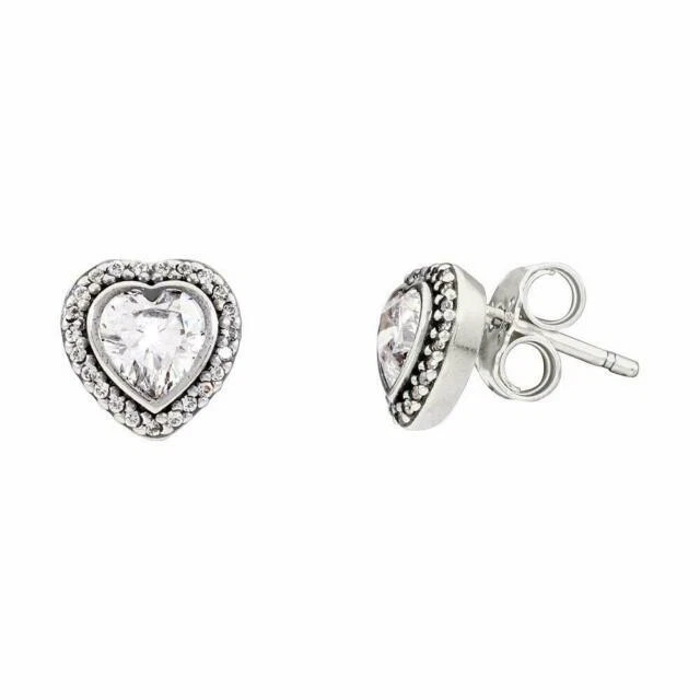 PANDORA EARRINGS Sterling Silver ALE S925 SPARKLING LOVE STUD