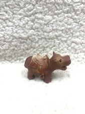 4x2" Jungle Wildlife Brown Hippopotamus Squeezable With Removable saddle Note