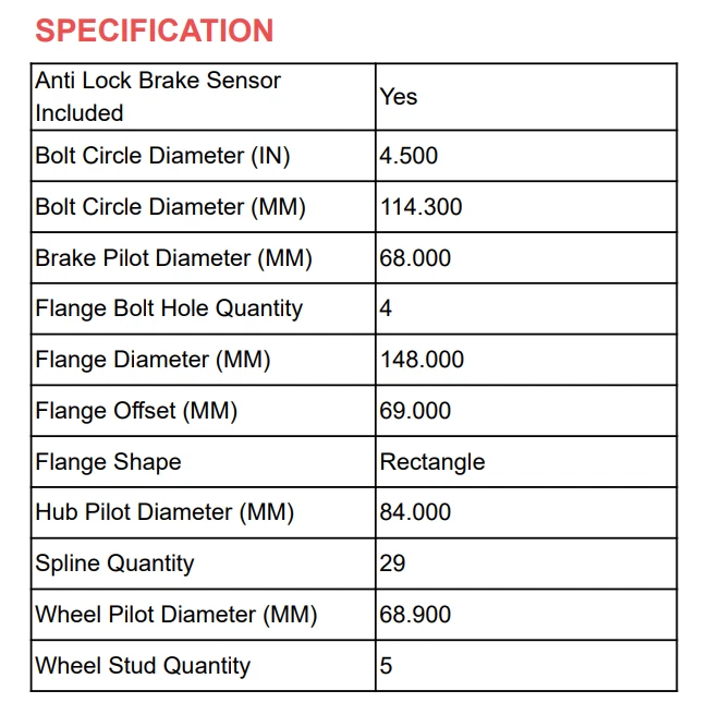 2 Rear Wheel Hub Bearing For 2013 2014-2019 Nissan Pathfinder Infiniti QX60 4WD - Image 3 of 4