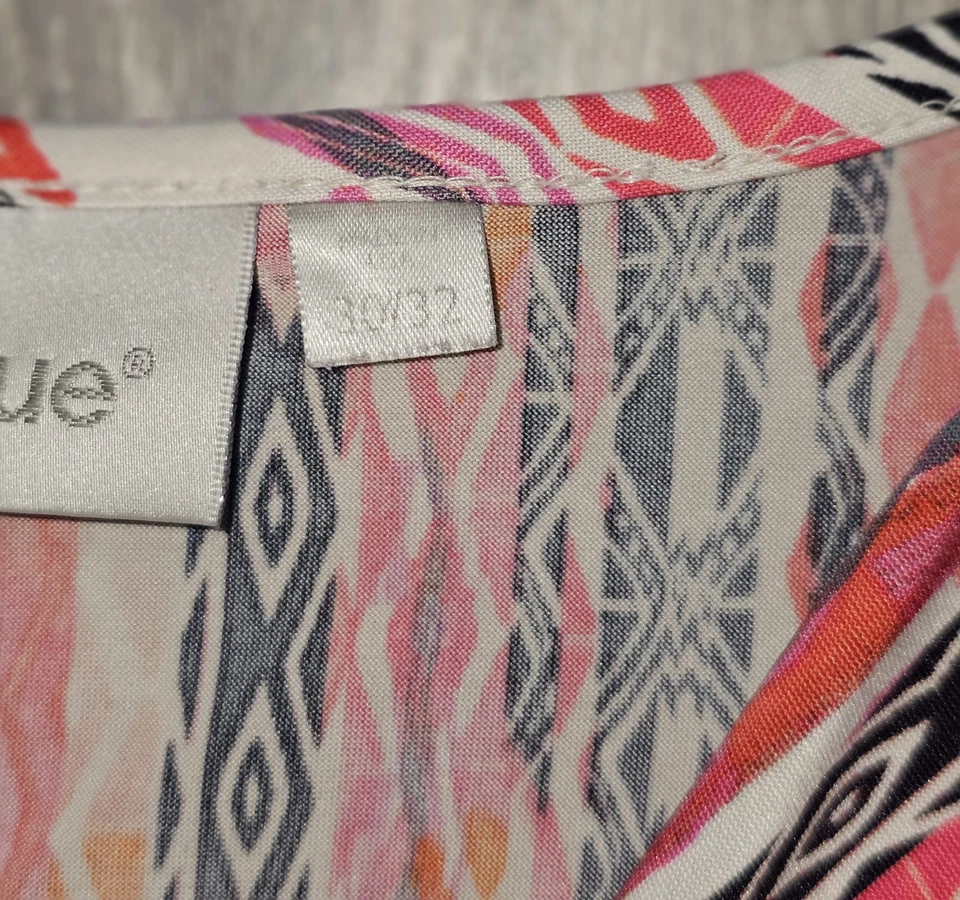 Vestido maxi vintage anos 90 Avenue geométrico sem mangas multicolorido feminino tamanho 30/32 - Imagem 3 de 4