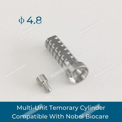50Pcs Titanium Temporary Cylinder Ti MU Sleeve Multi Unit 4.8mm Abutment Fit NOB