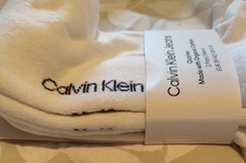 Calvin Klein Men's Organic Cotton Monogram Quarter Socks White 6-8 or 9-11 BNWT