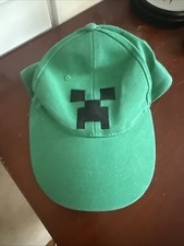 MINECRAFT Creeper Baseball Cap Hat Youth Design Jinx Green Black OSFM Snap Back