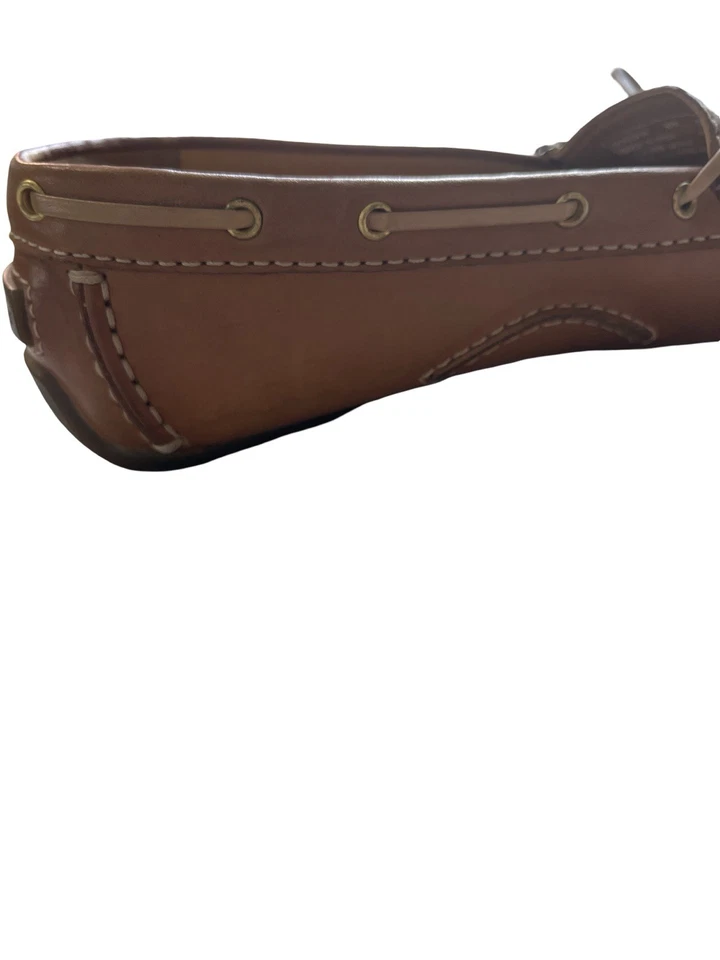 Mocasines de cuero para conducir Clarks artesanales Dunbar Racing para mujer, 6 W, camel Foto 2 de 4