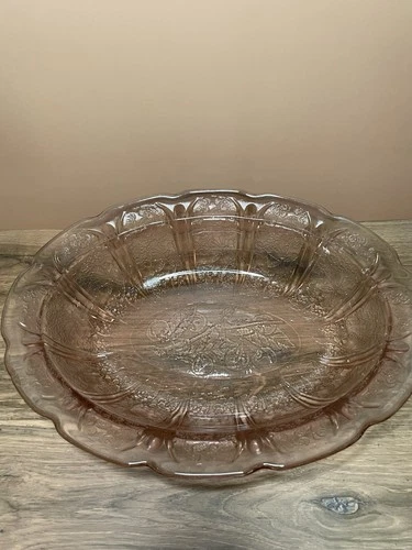 Vintage Pink Jeanette Glass Cherry Blossom Depression Glass Oval Serving Bowl