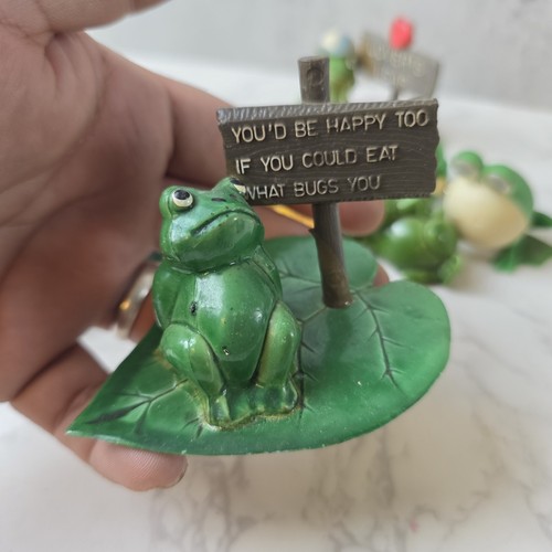Vintage Ceramic Mini Frog Collection Set Of 10 Plus - As Shown - - Picture 5 of 9