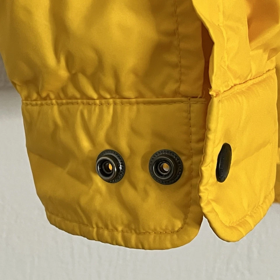 Structure Vintage Down Puffer Jacket XL Yellow Snap Outdoor Camp Skate Street 90 - Image 4 of 4