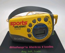 Sony Sports Walkman SRF-M78 Yellow Portable FM/AM Radio With Arm Band, Headphone
