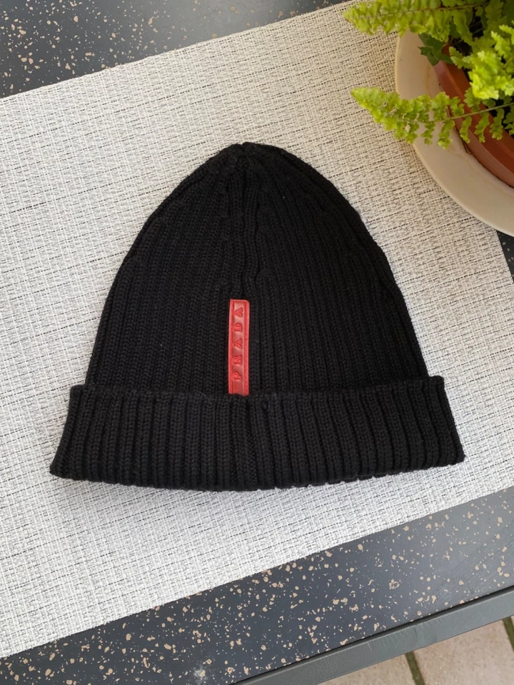 Vintage Prada Sport 2000s Linea Rossa Wool Beanie Hat - Image 2 of 4