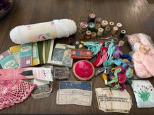 Lot Of Vintage Sewing Accessories - Spools, Yarn And Thread
