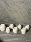 Set of 7 milk glass vintage Pond's cold cream jar without lids