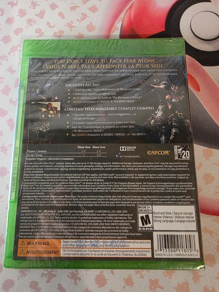 Resident Evil 5 Xbox One/Series X (BRAND NEW SEALED) - Image 2 of 2