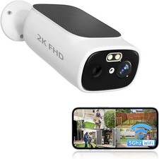 2K Solar Camera Outdoor Wireless, 5/2.4Ghz WiFi Cameras for Home Security