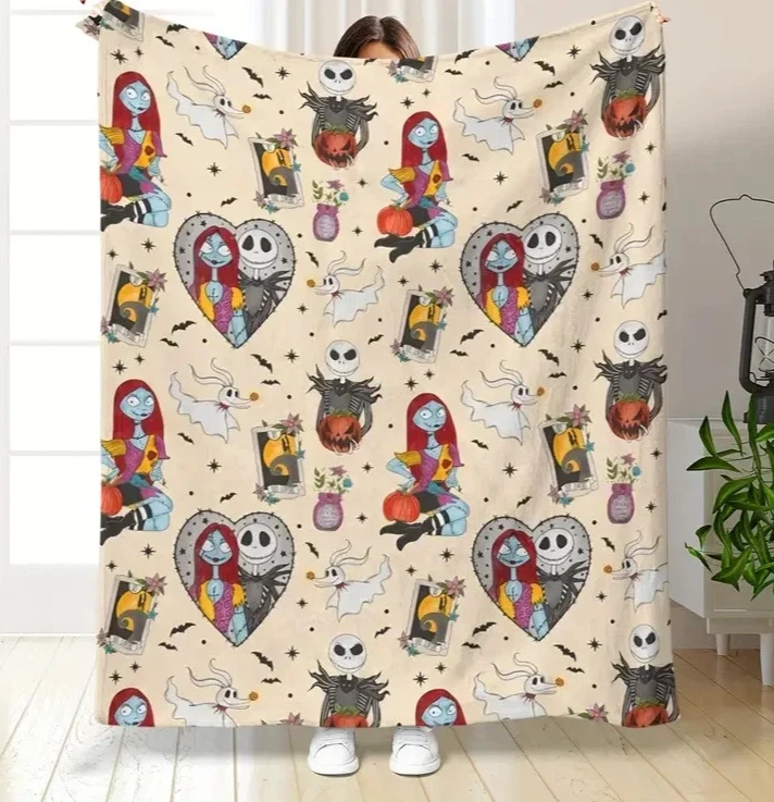 Disney The Nightmare Before Christmas Sally & Jack Ghost Dog Fleece Blanket